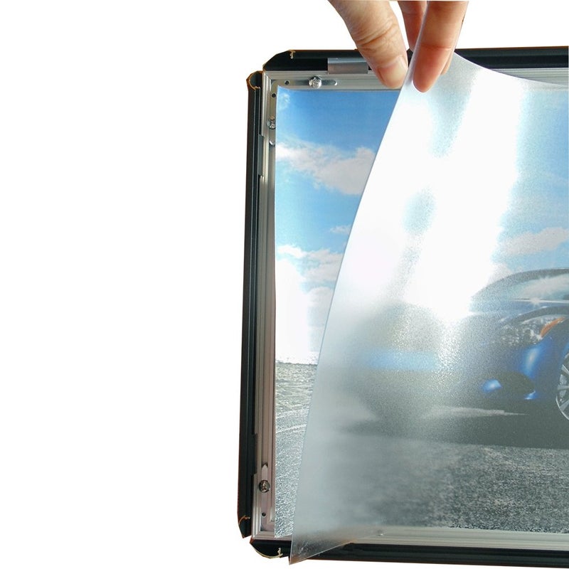 HAITIAN Black color Snap Picture Poster Frame Wall Mounting, 8.5 x 11 Inch Size Front Loading, 1" Aluminium Profile,0.07 inch thickness of Hard plastic back panel. - Image 2